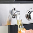 4-Burner Propane Gas BBQ Grill with Side Burner, 46790BTU Output With Enameled Cast Iron Cooking Grids For Outdoor Barbecue, Stainless Steel