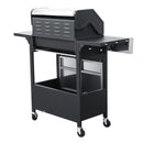 4-Burner Propane Gas BBQ Grill with Side Burner, 46790BTU Output With Enameled Cast Iron Cooking Grids For Outdoor Barbecue, Stainless Steel