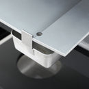 4-Burner Propane Gas BBQ Grill, SS Plancha, 49200BTU Output With Wire Enamel Cooking Grids For Outdoor Barbecue, Foldable Side Table, Hanging Basket, Stainless Steel