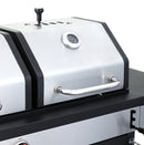 3-Burner Propane Gas BBQ Grill with Side Burner, combined with charcoal grill, 37230BTU Output With Enameled Cast Iron Cooking Grids For Outdoor Barbecue, Stainless Steel