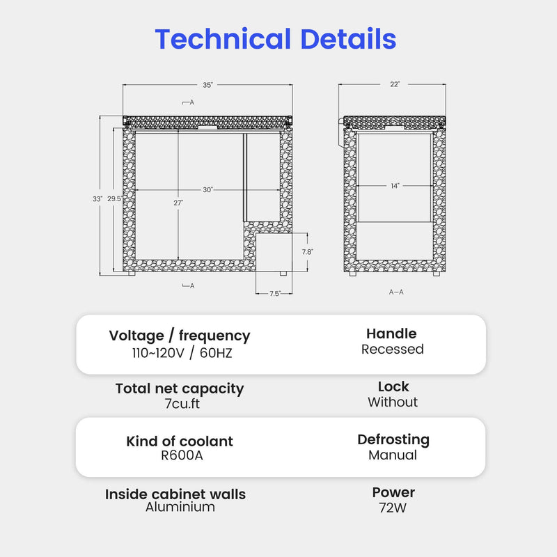 KICHKING Commercial Chest Freezers