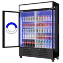 34.6 Cu. Ft Merchandiser Refrigerator Glass Door Commercial Beverage Refrigerators With LED Light Box