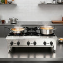 Commercial Gas Stove with 6 Burners, Propane and Natural Gas Countertop Cooking Stove Range, Stainless Steel Gas Hot Plate, Commercial Cooking Equipment for Restaurant, 168,000 BTU