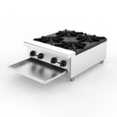 Commercial Gas Stove with 4 Burners, Propane and Natural Gas Countertop Cooking Stove Range, Stainless Steel Gas Hot Plate, Commercial Cooking Equipment for Restaurant, 112,000 BTU