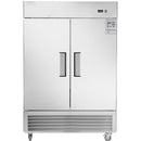 54"W Commercial Freezer 2 Section 2 Solid Door Stainless Steel Interior and Exterior Construction Reach-in Freezer 42.2 Cu.ft. Upright Fan Cooling Freezer for Restaurants and Commercial Environments