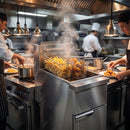 Commercial Gas Deep Fryer, Stainless Steel Free Standing Floor Frye with Baskets 4 Tube 120000 BTU 50LB for Restaurants