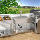 21"D x 36"W x 35.5"H Stainless Steel Large Utility Sink Single Bowl, Freestanding Commercial Restaurant Sink with Pull-Out Faucet, Utility Sink for Laundry Room, Garage, Kitchen