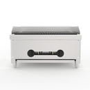24 Inch Commercial Gas Lava Rock Charbroiler, Stainless Steel Countertop Grill with 2 Burners 56000 BTU, Cast Iron Grates, Restaurant BBQ Broiler, Natural Gas/Propane