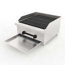 24 Inch Commercial Gas Lava Rock Charbroiler, Stainless Steel Countertop Grill with 2 Burners 56000 BTU, Cast Iron Grates, Restaurant BBQ Broiler, Natural Gas/Propane