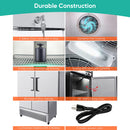 54"Commercial Freezer, 49 Cu.Ft Double Door Stainless Steel Reach-In Freezer, -8~0℉, Air Cooling, 6 Shelves, R290, ETL