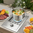 Single Grilling Side Burner, 15,000BTU Liquid Propane Side Burner for Outdoor Kitchen, Convertible to Natural Gas, 304 Stainless Steel Built-in Single Grill Burners for BBQ Grill Island
