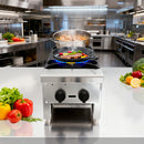 Commercial Gas Stove with 2 Burners, Propane and Natural Gas Countertop Cooking Stove Range, Stainless Steel Gas Hot Plate, Commercial Cooking Equipment for Restaurant, 56,000 BTU