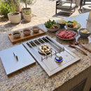 Single Grilling Side Burner, 17,000BTU Liquid Propane Side Burner for Outdoor Kitchen, Convertible to Natural Gas, 304 Stainless Steel Built-in Single Grill Burners with LED for BBQ Grill Island