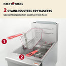 KICHKING 5 Tube Natural Gas 90 lbs  Stainless Steel Floor Fryer - 150,000 BTU