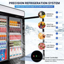 49 Cu. Ft Merchandiser Refrigerator Glass Door Commercial Beverage Refrigerators With LED Light Box