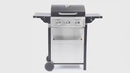 3-Burner Propane Gas BBQ Grill, 25650BTU Output With Wire Enamel Cooking Grids For Outdoor Barbecue, Foldable Side Table, Stainless Steel
