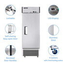Kichking Bluelinetech 23 cu.ft Reach-in Stainless Steel Commercial Freezer with LED Lighting