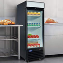 Single Glass Door Black Painted Steel Reach-In Refrigerator 20 cu.ft.