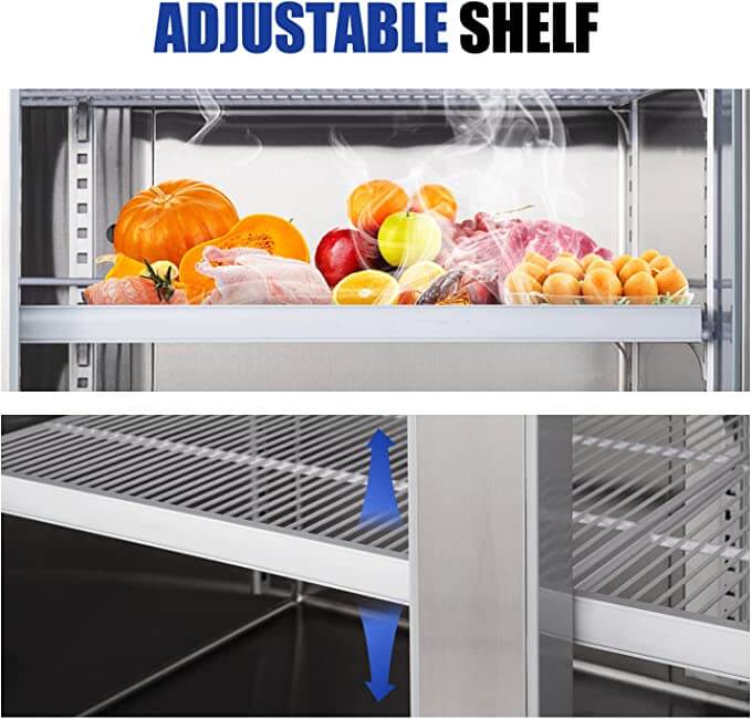 Double Glass Door Stainless Steel Reach-In Refrigerator 43 cu.ft.