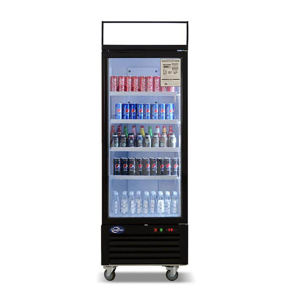 Kichking Single Glass Door Black Painted Steel Reach-In Refrigerator 20 cu.ft.