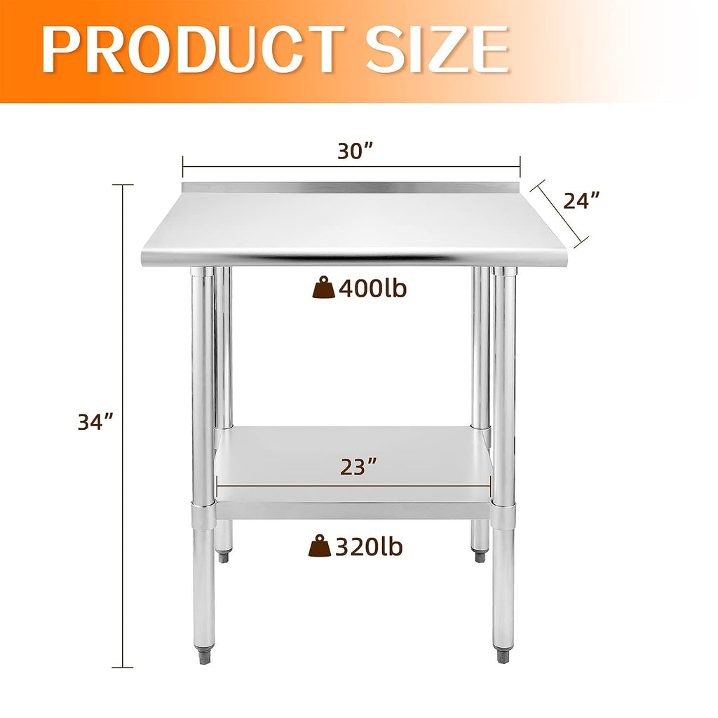 HOCCOT Stainless Steel Table for Prep & Work 24